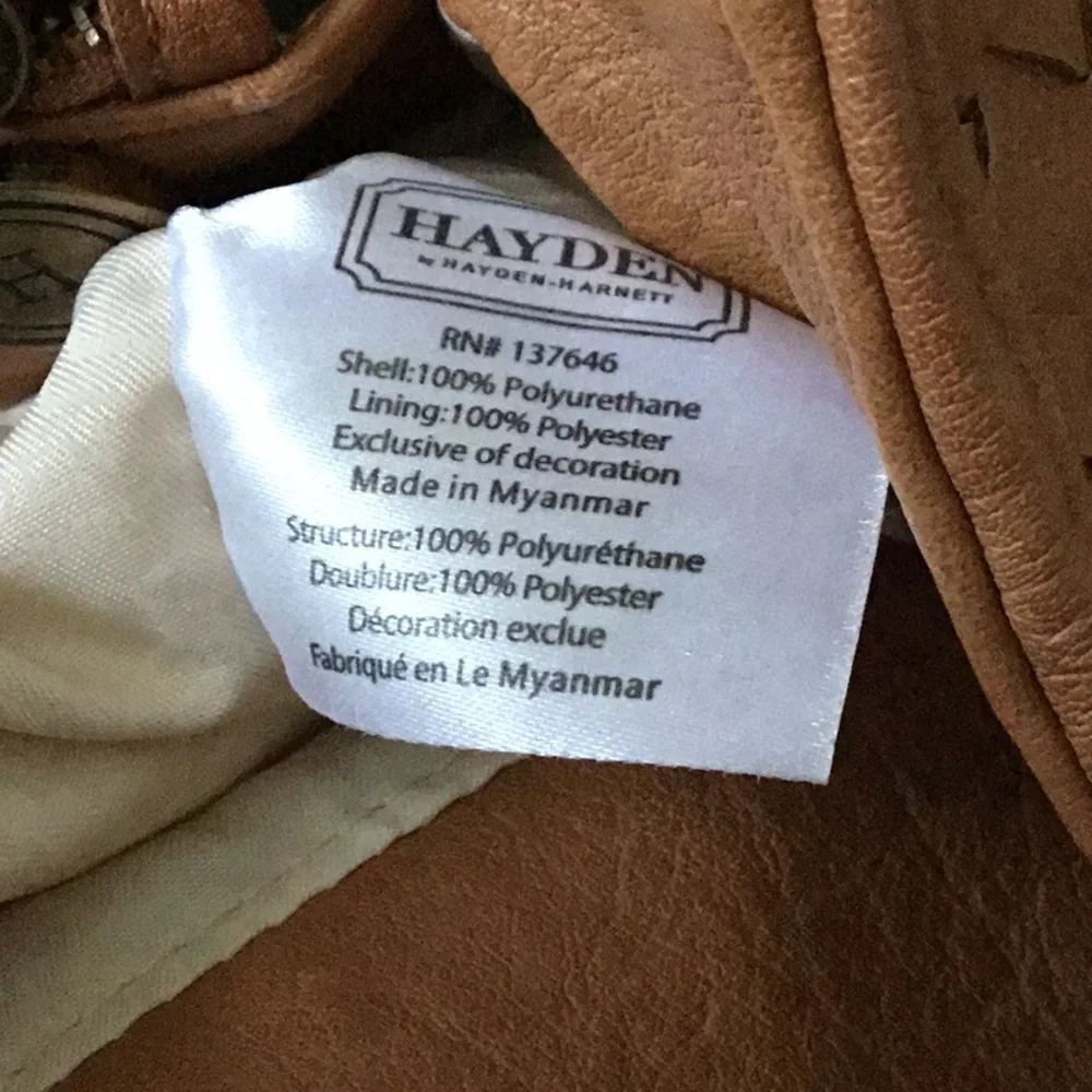 Hayden Tan Brown Leather Hobo Bag with Cream Lining